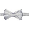 Premium Solid Light Gray-Silver Bowtie Pocket Square 4 Piece Set