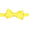 Premium Solid Yellow BowTie Pocket Square 4 Piece Set