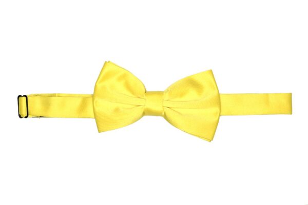 Premium Solid Yellow BowTie Pocket Square 4 Piece Set