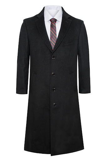 Premium Black 100% Wool and Cashmere Long Jacket