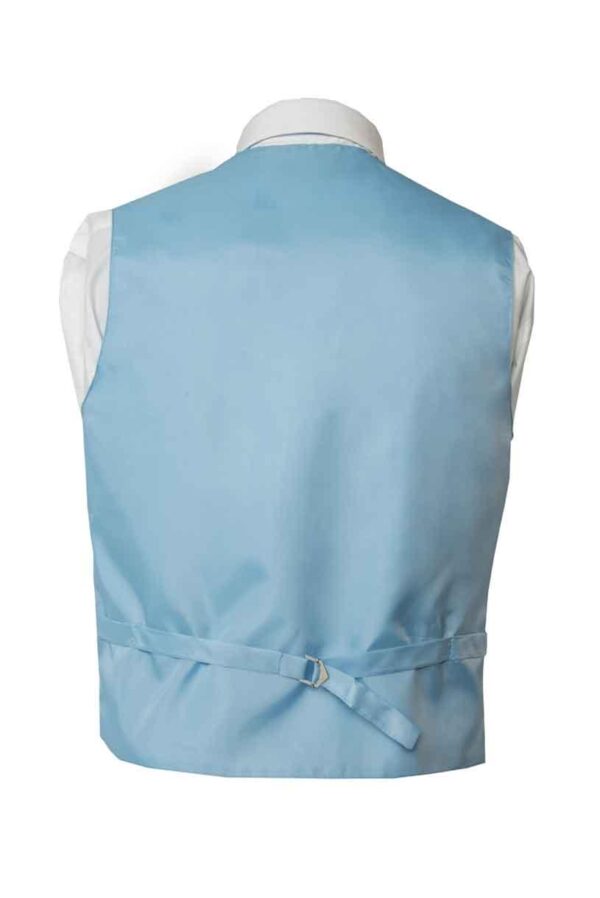 Premium Solid Baby Blue Vest Pocket Square 4 Piece Set