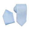 Premium Solid Baby Blue NeckTie Pocket Square 4 Piece Set Premium Solid Baby Blue NeckTie Pocket Square 4 Piece Set