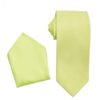 Premium Solid Lime Green NeckTie Pocket Square 4 Piece Set