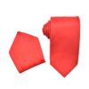 Premium Solid Royal Red NeckTie Pocket Square 4 Piece Set Premium Solid Royal Red NeckTie Pocket Square 4 Piece Set