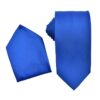 Premium Solid Royal Blue NeckTie Pocket Square 4 Piece Set Premium Solid Royal Blue NeckTie Pocket Square 4 Piece Set