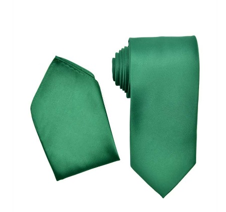Solid Emerald Green NeckTie Set for Suits & Tuxedos