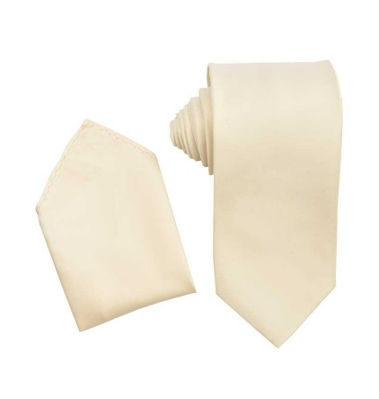 Premium Solid Off-White NeckTie Set for Suits