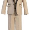 Kaki Beige with Black Five Piece Shawl Lapel Tuxedo