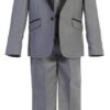 Light Gray five piece shawl lapel tuxedo set