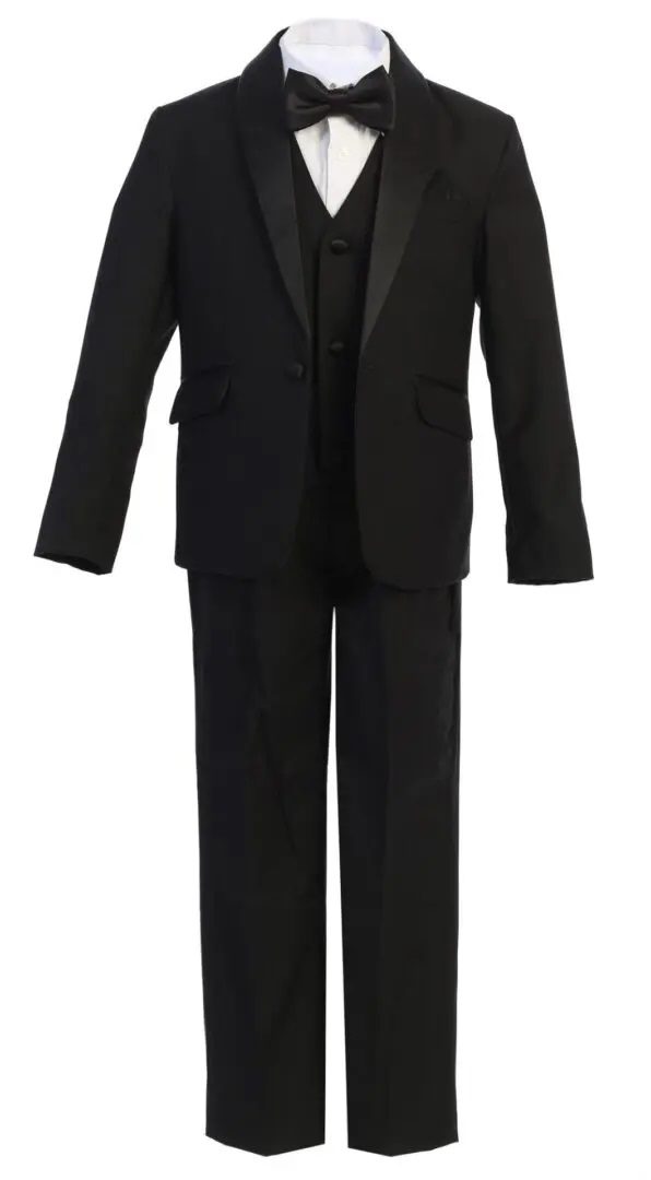 Men's Black on Black five piece shawl lapel tuxedo set