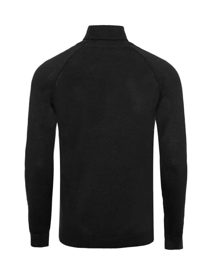 Men’s Premium Black Slim Fit Knitted Pullover Turtleneck Sweater