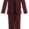 Premium Burgundy five piece shawl lapel tuxedo set Includes Jacket.