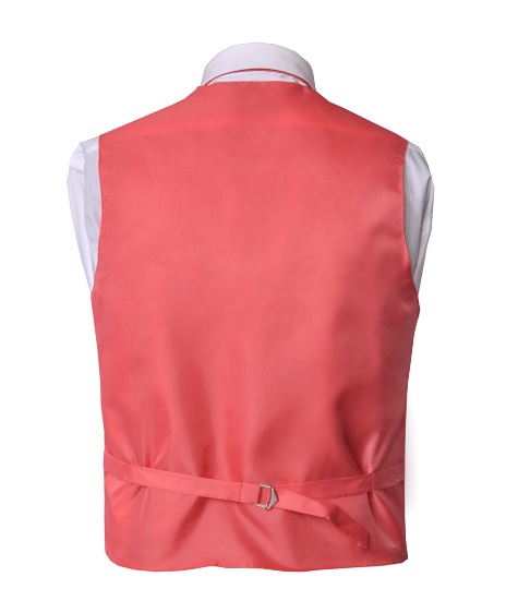 Men's Premium coral Solid Vest for Suits & Tuxedos