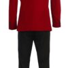 Cherry Red on Black Five Piece Shawl Lapel Tuxedo Set Stunning Design