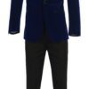 Premium Navy Blue on Black Shawl Lapel Tuxedo Set Stunning Design Men’s indigo blue velvet tuxedo jacket with black shawl lapel Slim fit blue velvet dinner jacket for men Luxury indigo blue velvet blazer for weddings and prom Men’s formal blue velvet tuxedo coat Black shawl lapel velvet tuxedo jacket by King Formal Wear Modern slim fit indigo blue velvet dinner jacket for black tie events