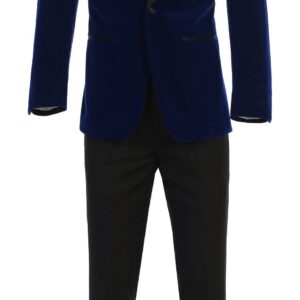 Premium Navy Blue on Black Shawl Lapel Tuxedo Set Stunning Design