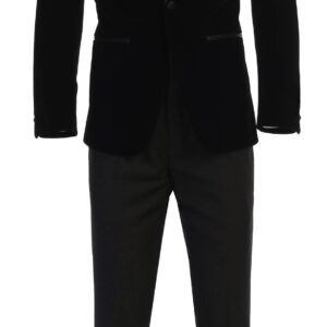 Men's Premium Black on Black Slim fit Five Piece Shawl Lapel Tuxedo