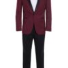 Men's Premium Maroon on Black fit Five Piece Tuxedo Set Men's Premium Maroon on Black fit Five Piece Tuxedo Set