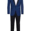 Men's Premium indigo blue with Black Slim Fit Shawl Lapel Tuxedo