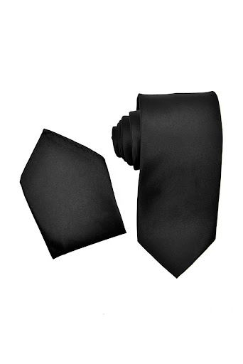 Men's Premium Solid Black NeckTie For Suits