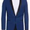 Men's Premium indigo blue with Black Slim Fit Shawl Lapel Tuxedo