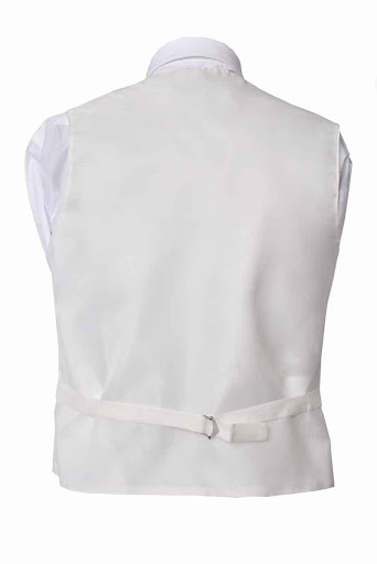 Solid White Vest And Pocket Square 4 Piece Set