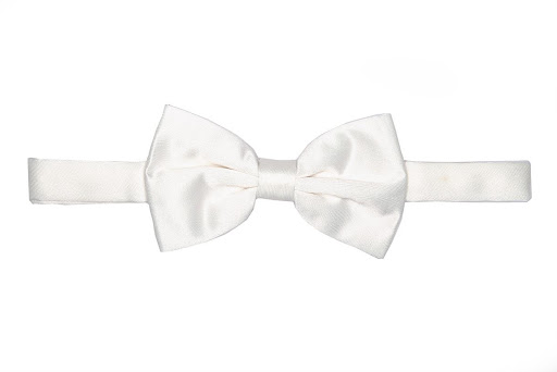 Solid White Bow Tie Pocket Square 4 Piece Set