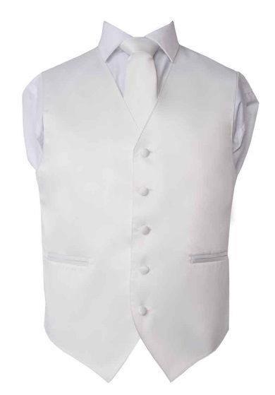 Cream-Off White Vest & NeckTie Set for Suits & Tuxedos