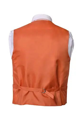 Orange Solid Vest Pocket Square 4 Piece Set for Suits