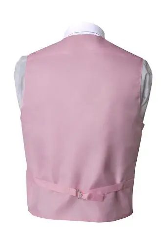 Pink Solid Vest with Matching NeckTie, Bow Tie Set