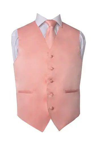 Solid Vest NeckTie 4 Piece Set for Suits & Tuxedos