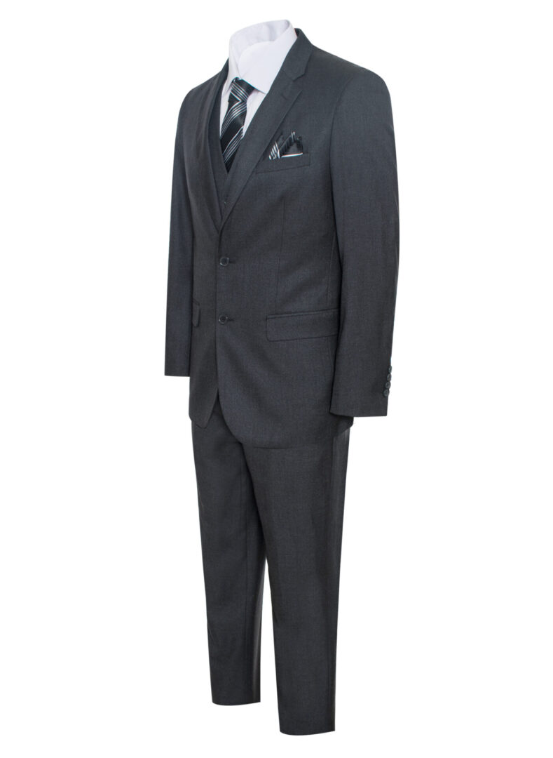 Modern Fit Charcoal Gray-Dark Grey Two Button Suit with jacket