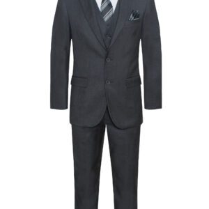 Modern Fit Charcoal Gray-Dark Grey Two Button Suit