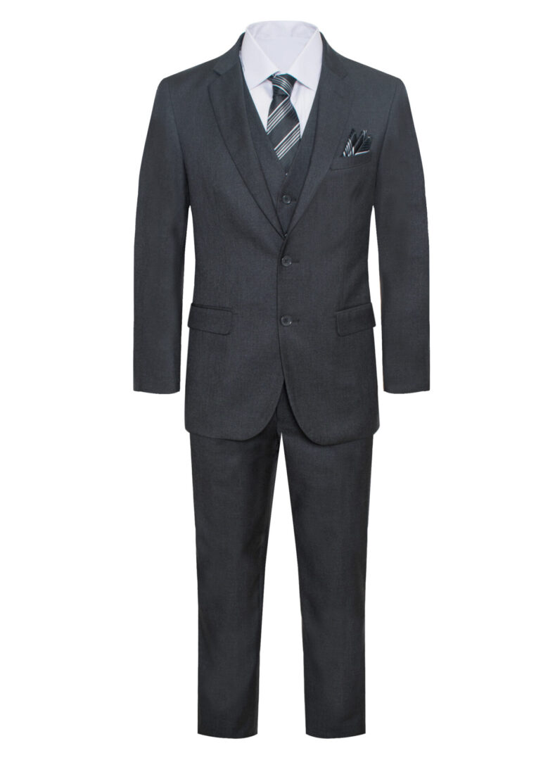 Modern Fit Charcoal Gray-Dark Grey Two Button Suit