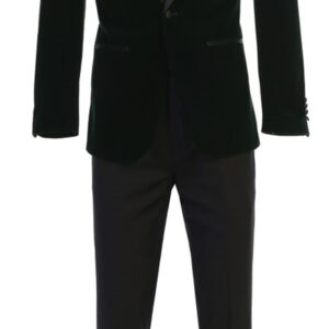 Hunter Green with Black Velvet Tuxedo Jacket