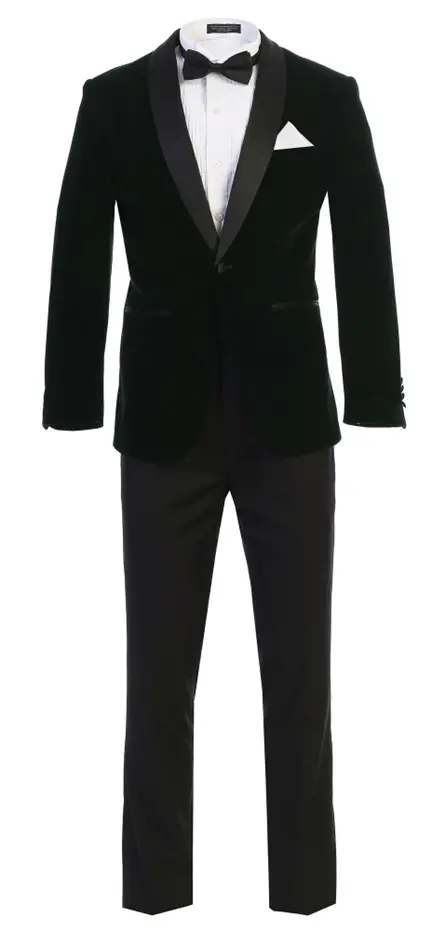 Hunter Green with Black Velvet Tuxedo Jacket