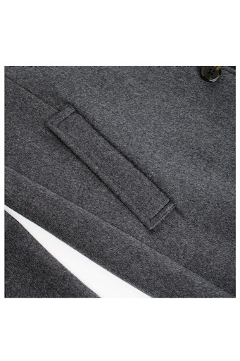 Charcoal Gray Dark Grey 100% Wool and Cashmere Long Jacket