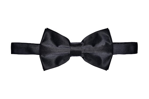 Black Bow Tie with Matching Pocket Square Set
