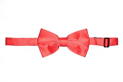 Coral Salmon Bow Tie with Matching Pocket Square Set