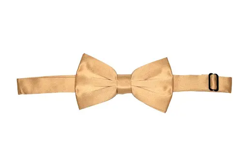 Gold Bow Tie with Matching Pocket Square Set