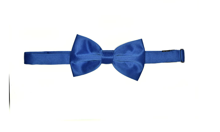 Solid Royal Blue Bow Tie with Matching Pocket Square Set