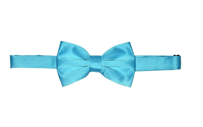 Solid Turquoise Bow Tie with Matching Pocket Square Set