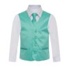 Solid Aqua Formal Vest Three Piece Set for Suits & Tuxedos