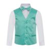 Solid Aqua Vest Three Piece Set, includes matching Vest & NeckTie