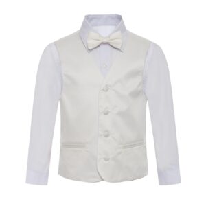 Solid Cream Off White Ivory Formal Vest includes matching NeckTie set