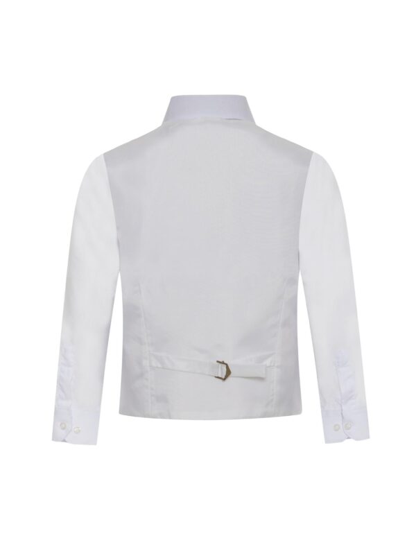 Solid Cream Off White Ivory Formal Vest Bow Tie Three Piece Set