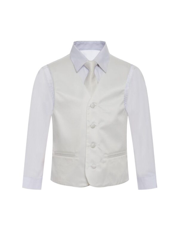 Cream Off White Ivory Formal Vest Necktie Bow Tie Three Piece Set