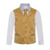 Premium Solid Gold Formal Vest Bow Tie Three Piece Set for Suits