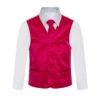 Hot Pink Fuchsia Formal Vest Necktie Bow Tie Three Piece Set