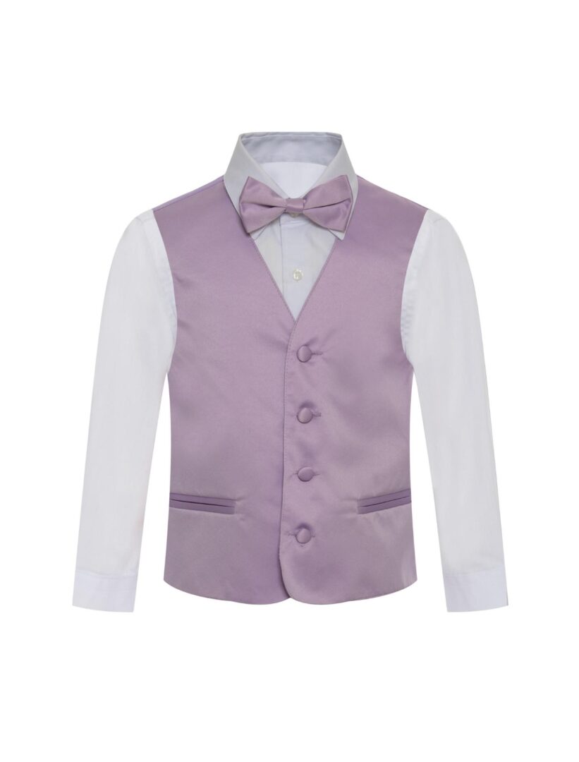 Premium Solid Lilac Lavender Formal Vest Three Piece Set for Suits